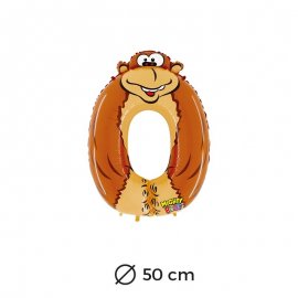Palloncino Gorilla Numero 0 Foil 50 cm Palloncino Gorilla Numero 0 Foil 50 cm
