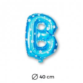 Palloncino Lettera B Foil in Blu con Stelle 40 cm