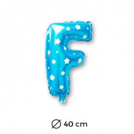 Palloncino Lettera F Foil in Blu con Stelle 40 cm