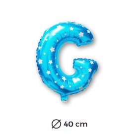 Palloncino Foil Lettera G in Blu con Stelle 40 cm