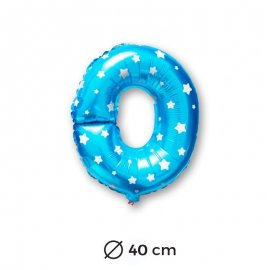 Palloncino Lettera L Foil in Blu con Stelle 40 cm