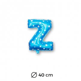 Palloncino Lettera Z Foil in Blu con Stelle 40 cm