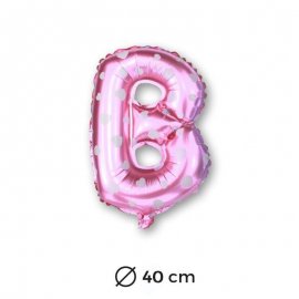 Palloncino Lettera B Foil in Rosa con Cuori 40 cm