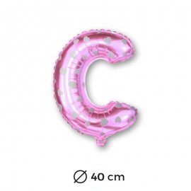Palloncino Lettera C Foil in Rosa con Cuori 40 cm