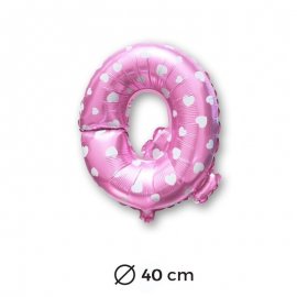Palloncino Lettera Q Foil in Rosa con Cuori 40 cm