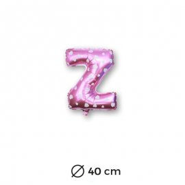 Palloncino Lettera Z Foil in Rosa con Cuori 40 cm