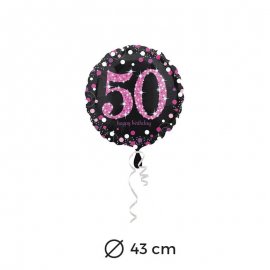 Globo 50 años Elegant Pink 43 cm