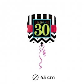 Palloncino 30 anni Chevron 43 cm