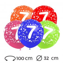 Palloncini Numero 7 Rotondi 32 cm
