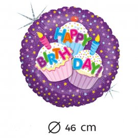 Palloncino Compleanno Dolcetti Foil Rotondo 46 cm