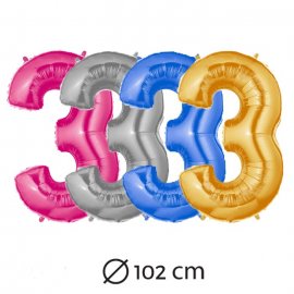 Palloncino Numero 3 Foil 102 cm