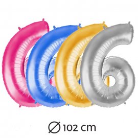 Palloncino Numero 6 Foil 102 cm