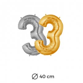 Palloncino Numero 3 Foil 35 cm